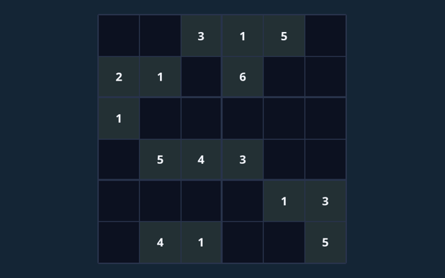 6x6 Sudoku game board